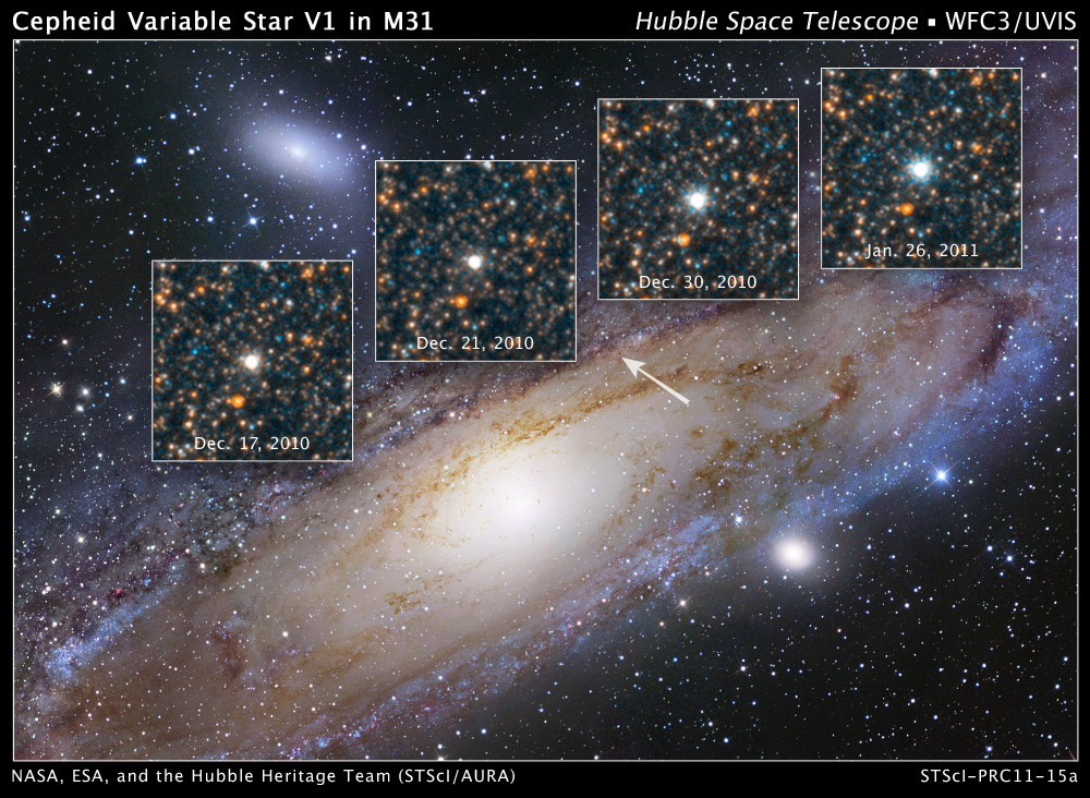This Hubble Space Telescope sequence focuses on V1 — the Cepheid variable star that altered the course of modern astronomy by enabling reliable measurements of large cosmic distances. 